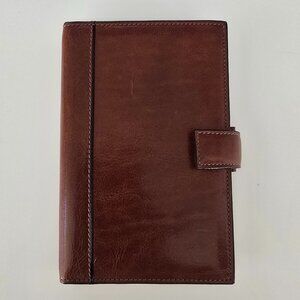 Tumi Vintage Stitched Leather 6-Ring Agenda Book in Brown